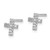 7mm Sterling Silver Rhodium-plated Diamond Cross Post Earrings