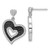 Image of 25.4mm Sterling Silver Black & Clear CZ Brilliant Embers Heart Dangle Earrings QMP705