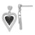 Image of 25.3mm Sterling Silver Black & Clear CZ Brilliant Embers Heart Dangle Earrings QMP743
