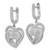 33.25mm Sterling Silver Brilliant Embers CZ Hearts Hinged Post Dangle Earrings