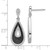 Image of 28mm Brilliant Embers Sterling Silver Rhodium-plated 212 Micro Pave Black and White CZ Teardrop Dangle Post Earrings