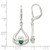 Image of 38mm Sterling Silver Green CZ Heart Leverback Claddagh Dangle Earrings
