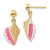 15.1mm 14k Yellow Gold White and Pink Enamel Conch Shell Dangle Earrings TE678