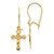 27mm 14K Yellow Gold Polished Crucifix Earrings
