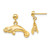 Image of 15.25mm 14K Yellow Gold 3-D Polished Manatee Dangle Earrings