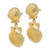 Image of 29.2mm 14K Yellow Gold Double Scallop Shell Dangle Earrings