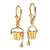 Image of 27.2mm 14K Yellow Gold 3-D Beach Bucket w/ Shovel Leverback Earrings