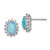 Image of 12.1mm Cheryl M Sterling Silver Rhodium-plated Cabochon Lab Created Blue Opal and Brilliant-cut CZ Post Earrings QCM1396