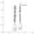 Image of 48mm Cheryl M Sterling Silver Rhodium-plated Teardrop Freshwater Cultured Pearl and Brilliant-cut CZ Post Dangle Earrings QCM711 Image of 48mm Cheryl M Sterling Silver Rhodium-plated Teardrop Freshwater Cultured Pearl and Brilliant-cut CZ Post Dangle Earrings QCM711