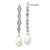 Image of 48mm Cheryl M Sterling Silver Rhodium-plated Teardrop Freshwater Cultured Pearl and Brilliant-cut CZ Post Dangle Earrings QCM711 Image of 48mm Cheryl M Sterling Silver Rhodium-plated Teardrop Freshwater Cultured Pearl and Brilliant-cut CZ Post Dangle Earrings QCM711