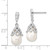 Image of 25mm Cheryl M Sterling Silver Rhodium-plated Teardrop White Freshwater Cultured Pearl and Brilliant-cut CZ Post Dangle Earrings QCM839 Image of 25mm Cheryl M Sterling Silver Rhodium-plated Teardrop White Freshwater Cultured Pearl and Brilliant-cut CZ Post Dangle Earrings QCM839