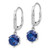 Image of 27mm Cheryl M Sterling Silver Rhodium-plated Brilliant-cut Lab Created Dark Blue Spinel and Brilliant-cut White CZ Leverback Dangle Earrings QCM794 Image of 27mm Cheryl M Sterling Silver Rhodium-plated Brilliant-cut Lab Created Dark Blue Spinel and Brilliant-cut White CZ Leverback Dangle Earrings QCM794