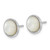 Image of 9.65mm Cheryl M Sterling Silver Rhodium-plated Cabochon Mother of Pearl Post Stud Earrings Image of 9.65mm Cheryl M Sterling Silver Rhodium-plated Cabochon Mother of Pearl Post Stud Earrings