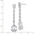 Image of 55mm Cheryl M Sterling Silver Rhodium-plated Fancy Brilliant-cut CZ Teardrop Post Dangle Earrings