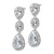 Image of 40mm Cheryl M Sterling Silver Rhodium-plated Brilliant-cut Three Teardrop CZ Halo Post Dangle Earrings