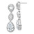 Image of 40mm Cheryl M Sterling Silver Rhodium-plated Brilliant-cut Three Teardrop CZ Halo Post Dangle Earrings
