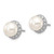 Image of 11mm Cheryl M Sterling Silver Rhodium-plated White Freshwater Cultured Pearl and Brilliant-cut CZ Post Earrings Image of 11mm Cheryl M Sterling Silver Rhodium-plated White Freshwater Cultured Pearl and Brilliant-cut CZ Post Earrings