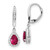 Image of 28mm Cheryl M Sterling Silver Rhodium-plated Brilliant-cut Lab Created Ruby and Brilliant-cut White CZ Teardrop Leverback Dangle Earrings