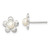 Image of 9mm Sterling Silver Flower and Simulated Pearl Post Earrings