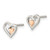 Image of 7.9mm Sterling Silver Open Heart Pink Mini Heart Post Earrings