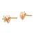 Image of 6mm 14k Yellow & Rose Gold Madi K CZ Heart and Cross Post Earrings