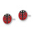 Image of 7.95mm Sterling Silver Rhodium-plated Enamel Kids Lady Bug Post Earrings