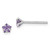 Image of 4.15mm Sterling Silver Madi K Rhodium-plated Purple Star CZ Post Earrings