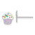 Image of 7.95mm Sterling Silver Rhodium-plated Polished Multi-color Enameled Cupcake Childrens Post Earrings