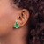 Image of 10.53mm Sterling Silver Rhodium-plated Polished Multi-color Enameled Christmas Tree Childrens Post Earrings