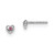 Image of 4mm Sterling Silver Madi K Rhodium-plated Polished June Pink Preciosa Crystal Heart Childrens Post Earrings