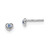 Image of 4mm Sterling Silver Madi K Rhodium-plated Polished December Blue Preciosa Crystal Heart Childrens Post Earrings
