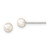 Image of 4-4.5mm Sterling Silver Rhodium-plated Polished 4-5mm White Button Freshwater Cultured Pearl Childrens Post Earrings