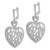 44.38mm Sterling Silver CZ Heart Dangle Earrings