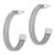 Image of 41mm Sterling Silver Rhodium-Plated Mesh & Crystal Round Post Hoop Earrings