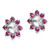 Image of 14mm Sterling Silver Rhodium-plated Created Ruby Earrings Jacket QJ116JUL