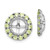 Image of 13mm Sterling Silver Rhodium-plated Diamond & Peridot Earrings Jacket QJ146AUG