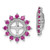 Image of 14mm Sterling Silver Rhodium-plated Diamond & Created Ruby Earrings Jacket QJ104JUL