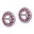 Image of 12mm Sterling Silver Rhodium-plated Diamond & Rhodolite Garnet Earrings Jacket QJ123JUN