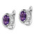 10.45mm Sterling Silver Rhodium-plated 2.02Amethyst/WhiteTopaz Oval Hinged Earrings