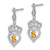 Image of 25.5mm Sterling Silver Gold-Tone CZ 15 Heart Crown Post Dangle Earrings