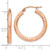 Image of 25mm 10K Rose Gold 3mm Diamond-cut Hoop Earrings 10T1014