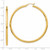 Image of 60mm 14K Yellow Gold Polished 3mm Tube Hoop Earrings T945