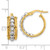 Image of 19.3mm 14K Two-tone Gold Polished and Beaded Hoop Earrings TF2234YW