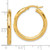 Image of 27.75mm 14K Yellow Gold Polished and Diamond-cut Hoop Earrings TF2210