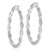 Image of 14k White Gold Polished and Textured Twisted Hoop Earrings TF1971W