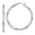 Image of 14k White Gold Polished and Textured Twisted Hoop Earrings TF1971W