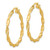 Image of 37.75mm 14K Yellow Gold Polished and Textured Twisted Hoop Earrings TF2123