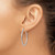 Image of 35mm 10k White Gold Satin and Diamond-cut 2mm Round Hoop Earrings 10TC195