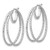 Image of 29.6mm 14K White Gold Polish and Textured Double Circle Hoop Earrings TF2267W