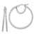 Image of 29.6mm 14K White Gold Polish and Textured Double Circle Hoop Earrings TF2267W